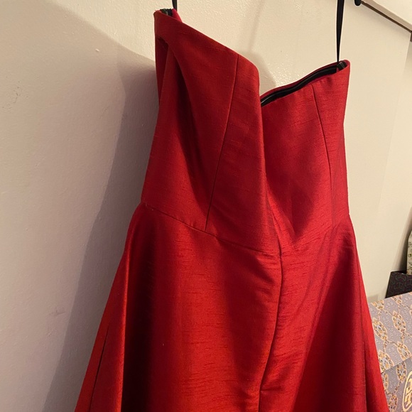 ALFRED SUNG Strapless beautiful midi dress, like new, 14 size Dupioni fabric - Picture 11 of 16